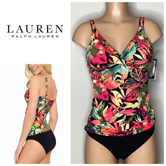 NEW. Lauren Ralph Lauren tropical tankini top. 10. Retails $104 - Picture 1 of 11